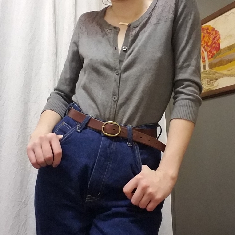 Grey aeropostal sweater with lace back